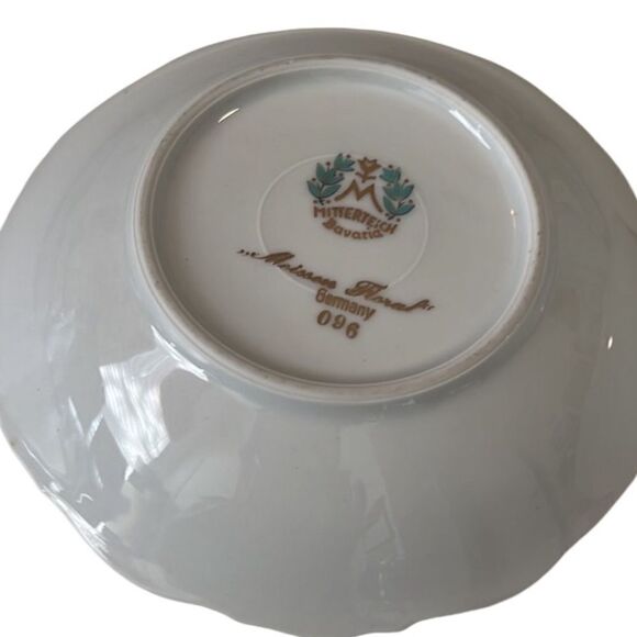 Mitterteich Bavaria Meissen Floral Germany 5” Fruit/Dessert Bowls (2) Vintage - Picture 5 of 7